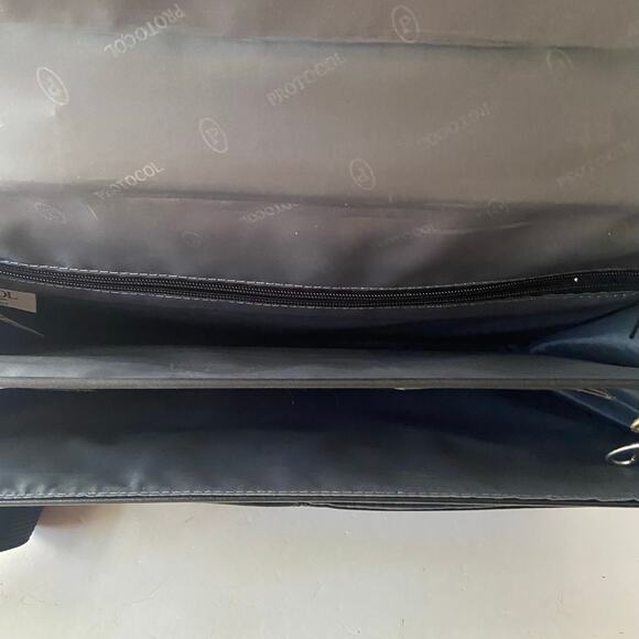 Protocol Leather Briefcase Messenger Bag Satchel Attaché Laptop Case Expandable - Picture 14 of 16